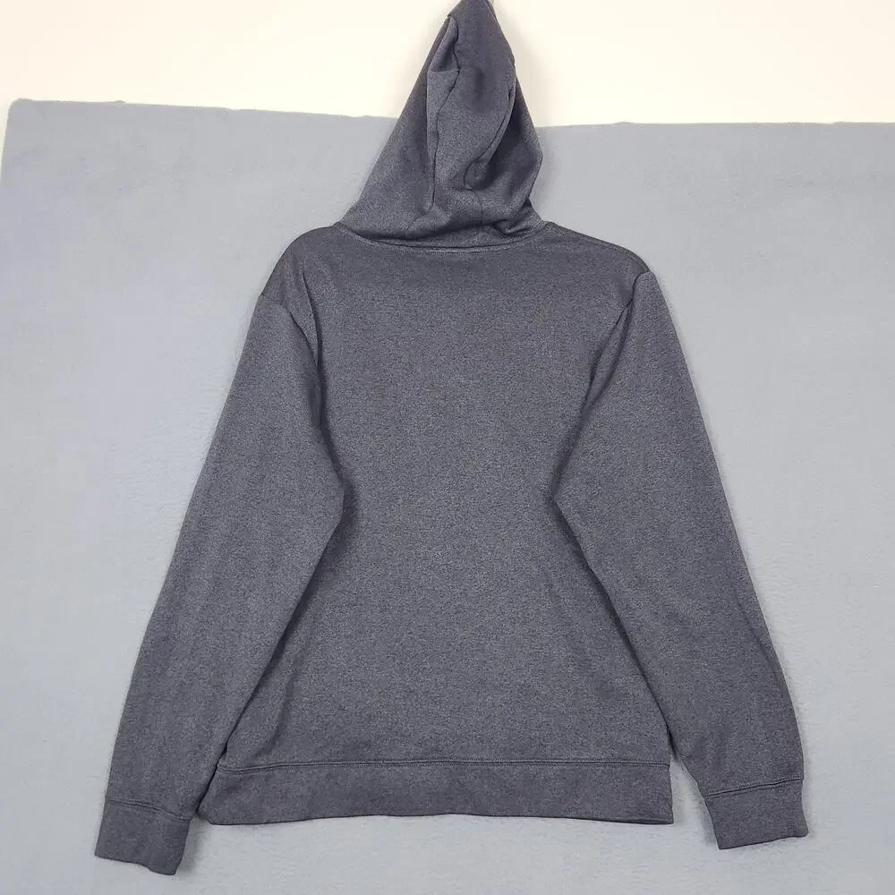 The North Face Hoodie Mens Large Gray Pullover Logo Fleece Kangaroo Pocket